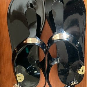 Micheal Kors black jelly gladiator sandals